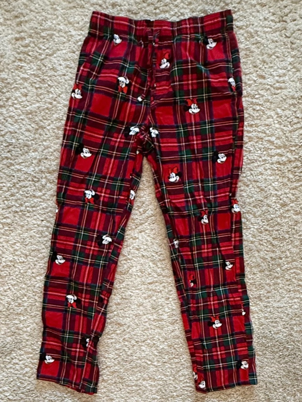 Disney x Old Navy Minnie & Mickey Plaid Flannel Pajama Pants Women's Size S